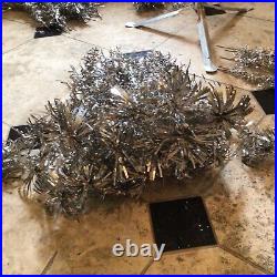 GORGEOUS 1969 Large Full Aluminum Christmas Tree 6' Pom Pom Topper Xlnt Cond