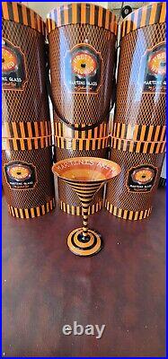 GRASSLANDS ROAD HALLOWEEN MARTINI GLASS WICKED Martinis are Magic LOT OF 6