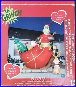 Gemmy 12ft Grinch on Sleigh with Max Lighted Inflatable