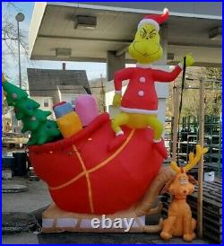 Gemmy 12ft Grinch on Sleigh with Max Lighted Inflatable