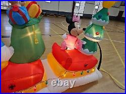 Gemmy 15.5ft Long Animated Mickey& Friends Sleigh Scene Christmas Inflatable