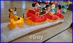 Gemmy 15.5ft Long Animated Mickey& Friends Sleigh Scene Christmas Inflatable
