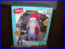 Gemmy 3.5' Airblown Disney Christmas Eeyore wearing Santa Hat & Scarf Inflatable