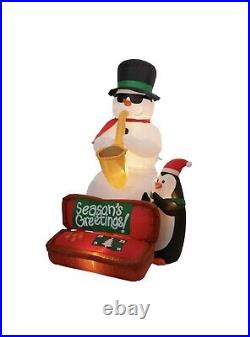Gemmy 6.5' Airblown Animated Christmas Saxophone Snowman Inflatable Yard Decor