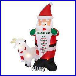 Gemmy 6-ft Lighted Santa with Goat Christmas Inflatable