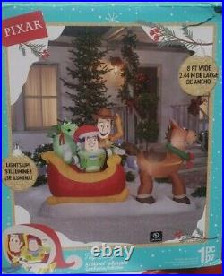 Gemmy 8ft Wide Disney's Toy Story with Sleigh Scene Christmas Inflatable