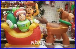 Gemmy 8ft Wide Disney's Toy Story with Sleigh Scene Christmas Inflatable