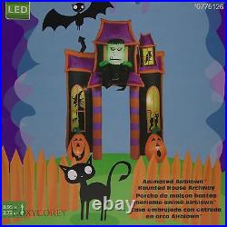 Gemmy 9 ft Lighted Halloween Animated Haunted House Archway Airblown Inflatable