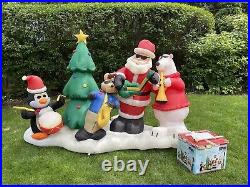 Gemmy Airblown Inflatable Christmas Lightshow Santa Band 10 Ft Long with sound