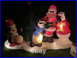 Gemmy Airblown Inflatable Christmas Lightshow Santa Band 10 Ft Long with sound