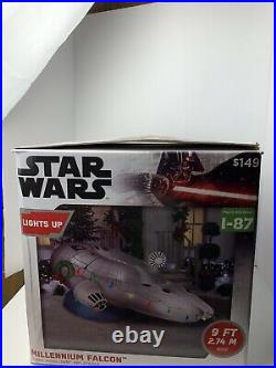 Gemmy Airblown Inflatable Millennium Falcon with Light String USED Free US Ship