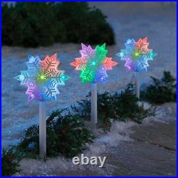 Gemmy AppLights LED Lightshow 3 Snowflake Pathway Stake 20.28 inch NIB