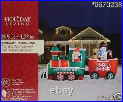 Gemmy Christmas 15.5 ft Lighted Holiday Train Airblown Inflatable NIB