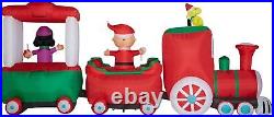 Gemmy Christmas Airblown Inflatable Peanuts Train Scene, 7.5 ft Tall, Multi