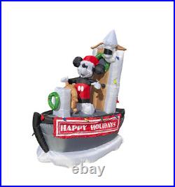 Gemmy Disney 90th Christmas 7 ft Mickey Mouse Willie Steamboat Inflatable