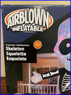 Gemmy Halloween 12 ft Projection Kaleidoscope Skeleton Airblown Inflatable NIB