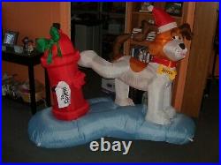Gemmy Holiday Christmas 6 ft TO ROVER Dog with Fire Hydrant Airblown Inflatable