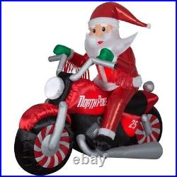 Gemmy Inflatable Airblown 6' Holiday Christmas Santa on North Pole Motorcycle