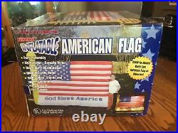 Gemmy Lighted 8' God Bless America American Flag Air Blown Inflatable New in Box