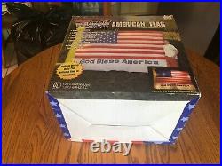 Gemmy Lighted 8' God Bless America American Flag Air Blown Inflatable New in Box