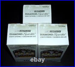 Gemmy Lightshow Diamond Sparkle 10 Ct C9 LED Sparkling Classic White Lights 3PK