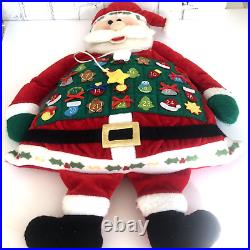 Gemmy Santa Claus Advent Calendar with Door Hanger Jingle Bells Felt Star TALKs