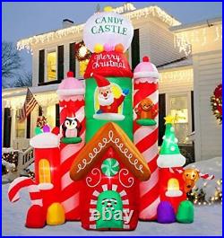 Giant 10 FT Candy Castle LED Lighted Christmas Inflatable Outdoor Decorations