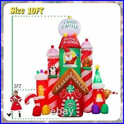 Giant 10 FT Candy Castle LED Lighted Christmas Inflatable Outdoor Decorations