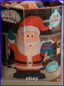 Giant 16ft Waving Santa North Pole Christmas Merry Airblown Inflatable Gemmy