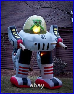 Giant 8' Inflatable Green Alien in Robot Walker Halloween Decoration