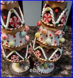 Gingerbread Clay Dough trees Very Detailed set of -2-(Measurement In Photos)