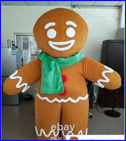 Gingerbread Man Mascot Costume Suits Cosplay Party Fursuit Outfits Clothing Ad