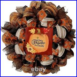 Give Thanks For This Day Handmade Harvest Wreath