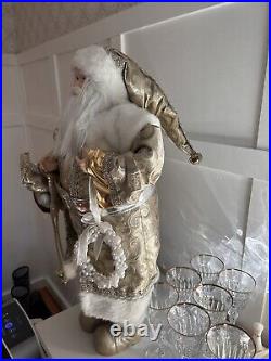 Gold & Ivory Santa 27 Inch Tall Figurine, Karen Didion Style