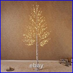 Hairui Lighted White Birch Twig Tree Christmas Decoration