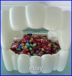 Hallmark Vampire Teeth Candy Bowl Dish Glow Blow Mold Halloween Fangs Rare