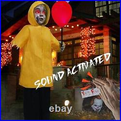Halloween 4''IT' Georgie Animatronics Prop with Glowing Balloon Yard Decor NEW