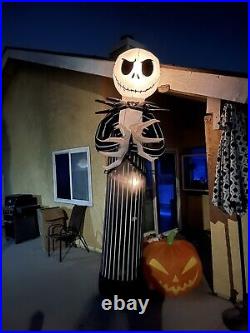 Halloween Airblown Inflatable 10 ft. Jack Skellington With Pumpkin Used No Box