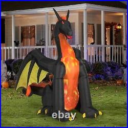 Halloween Airblown Inflatable 9' H Projection Animated Fire and Ice Dragon