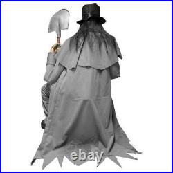 Halloween Animated Speaking Life Size Crouching Grave Digger Light Up Eyes