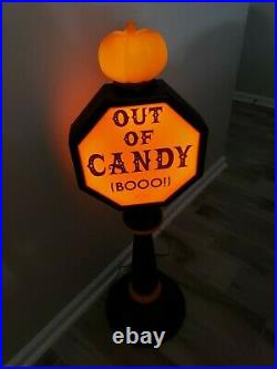 Halloween Blow Mold Lighted Trick or Treat Two-Sided Sign (42)