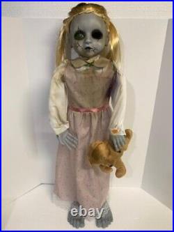 Halloween Classics Animated Scary LED Creepy Haunted Doll 3ft Home Accents Depot