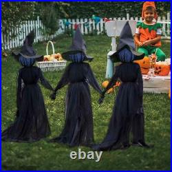 Halloween Decor 3 People Holding Hands Witch