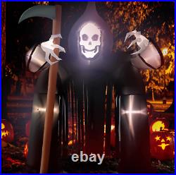 Halloween Inflatable Light Up Yard Display Blow Up Garden Arch Grim Reaper 10FT