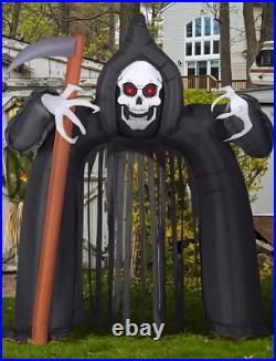 Halloween Inflatable Light Up Yard Display Blow Up Garden Arch Grim Reaper 10FT