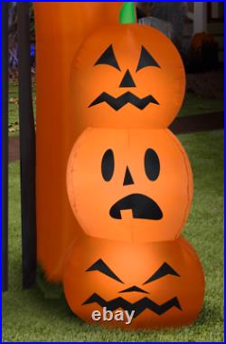 Halloween Inflatable Lighted Yard Display Blow Up Lit Garden Arch Jack O Lantern