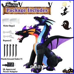 Halloween Inflatables 7 FT Giant Fire & Ice 2 Headed Dragon Halloween Decorat