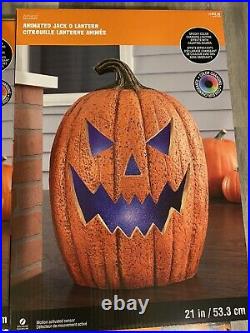 Halloween LOT- New 6 OUTDOOR/INDOOR Animated Spider Icicle Lights Pumpkin Decor