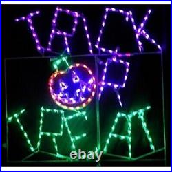 Halloween Outdoor Decorations LED Trick or Treat Yard Art Sign Wireframe