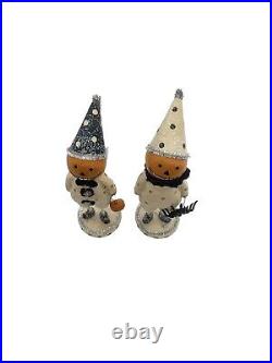 Halloween Pumpkin Figurine Trick or Treat Pair Holiday Decoration